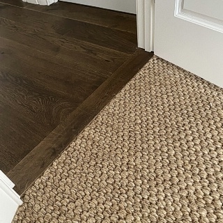 Heavy Rustic River Rock Sisal Installation 
